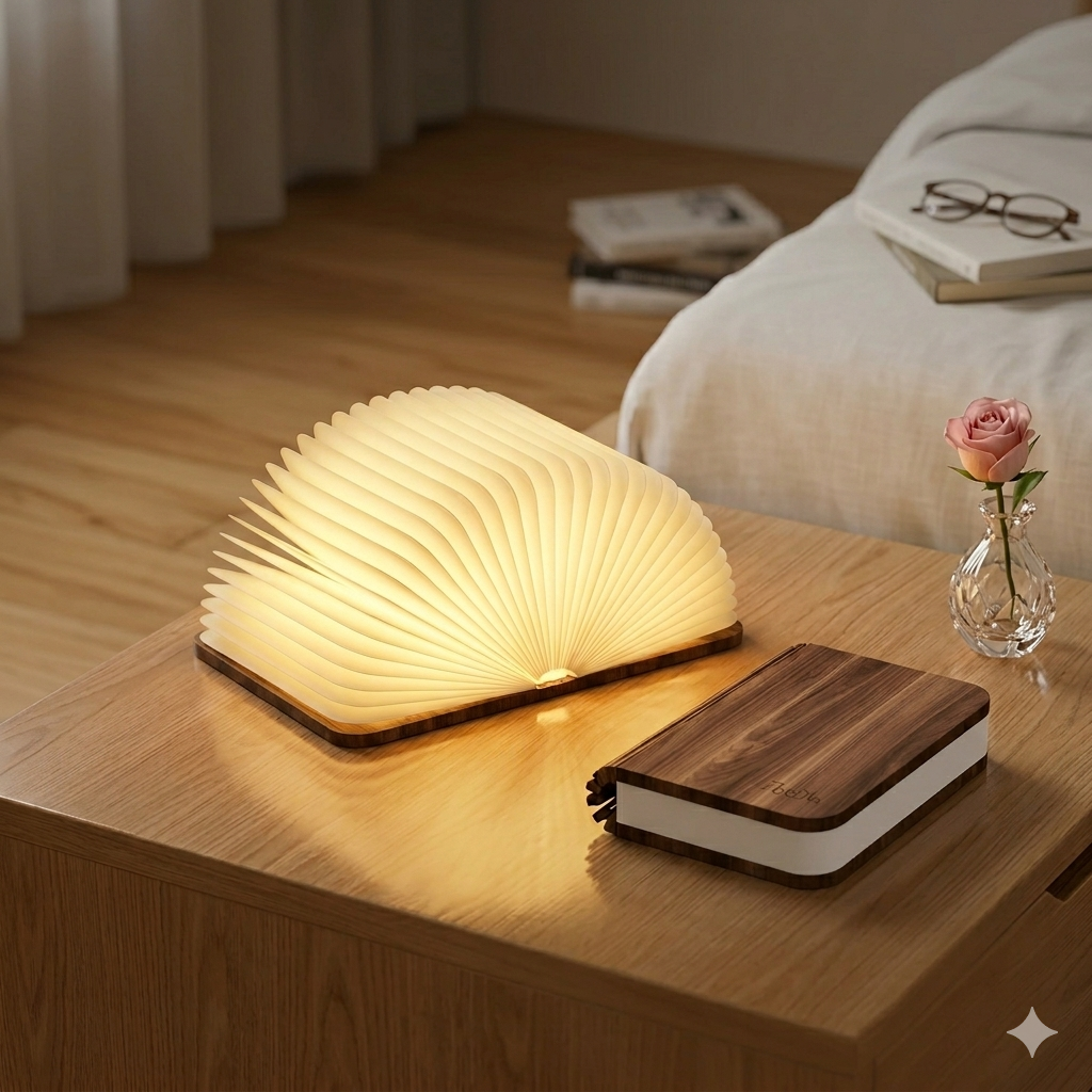 Lampe Livre Lumineux en Bois – L'Art de l'Éclairage Design
