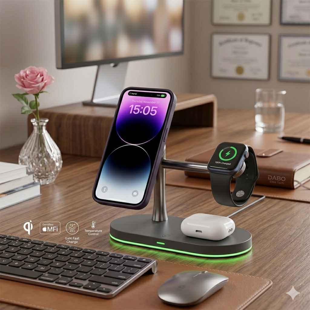 Station de Recharge Sans Fil 3-en-1